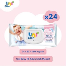 TeknoKapsül Uni Baby Ilk Adım Islak Mendil Beyaz 24X52 1248 Yaprak