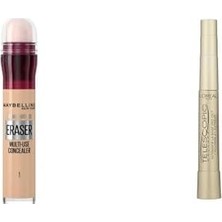 TeknoKapsül New York Anti Age Eraser Kapatıcı, 01 Light, 6.8 ml + L'oréal Paris Telescopic Maskara - Siyah