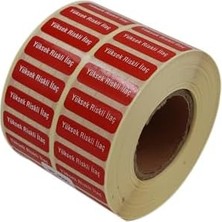 TeknoKapsül Yüksek Riskli Etiketi 30MM x 10MM 5000 Adet Kuşe Rulo Etiket