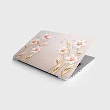 TeknoKapsül Laptop Bilgisayar Notebook Pc Kaplama Etiketi 3D Çiçek
