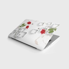 TeknoKapsül Laptop Notebook Pc Kaplama Etiketi Kare Çiçekler