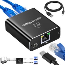 TeknoKapsül Ethernet Splitter 1 Ila 2, Gigabit Ağ Bölücü, Lan Internet Bölücü, Bilgisayar, Anahtar, Yönlendiric