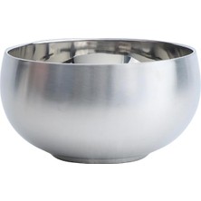 TeknoKapsül Çelik Çift Cidarlı Karıştırma, Salata Kasesi, 18/10-304 Kalite Paslanmaz Çelik, Doğal Metal Görünüm