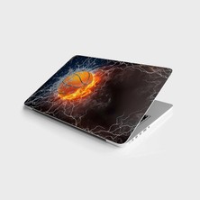 TeknoKapsül Laptop Bilgisayar Notebook Pc Kaplama Etiketi Basketball Fire