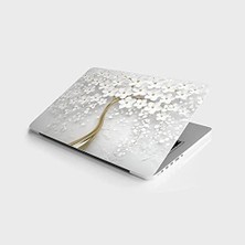 TeknoKapsül Laptop Bilgisayar Notebook Pc Kaplama Etiketi 3D Beyaz Ağaç
