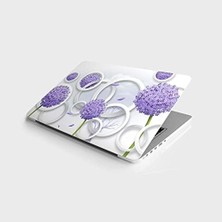 TeknoKapsül Laptop Notebook Pc Kaplama Etiketi Mor Çiçekler