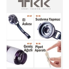 TeknoKapsül Tkk 600 ml Çift Kullanım Pipetli/rahat Içim Bpa Içermeyen Tritan Su Matarası TKK600ML1019