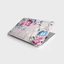 TeknoKapsül Laptop Bilgisayar Notebook Pc Kaplama Etiketi Çiçekler Kare Doku