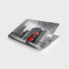 TeknoKapsül Laptop Bilgisayar Notebook Pc Kaplama Etiketi Kırmızı Şemsiye Newyork