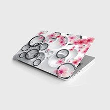 TeknoKapsül Laptop Notebook Pc Kaplama Etiketi Yuvarlak Çiçekler