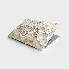 TeknoKapsül Laptop Bilgisayar Notebook Pc Kaplama Etiketi Yuvarlak Çiçek