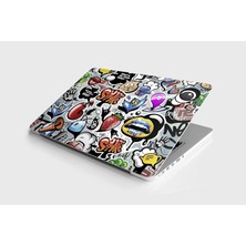 TeknoKapsül Laptop Notebook Pc Kaplama Etiketi Sosyal Medya Graffiti