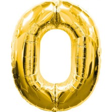 TKÇ 0 Rakamlı Folyo Balon Gold Renk  40 Inç