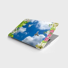 TeknoKapsül Laptop Bilgisayar Notebook Pc Kaplama Etiketi Gökyüzü Kuş Çiçek