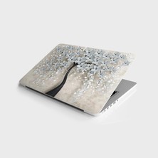 TeknoKapsül Laptop Bilgisayar Notebook Pc Kaplama Etiketi 3D Ağaç Gri