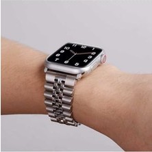 TeknoKapsül - 42MM 44MM 45MM 49MM 1/2/3/4/5/6/se/se2/7/8/9/ultra 1/2 Şeritli Metal Kordon 36 - Pembe