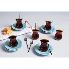 TeknoKapsül Suzanne Seasons Turkuaz 6 Kişilik Çay Takımı