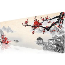 TeknoKapsül - 10 Farklı Model Dikişli Kenar 90X40 cm Mouse Pad (Cherry, 90X40 Cm)