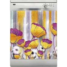 TeknoKapsül Bulaşık Makinesi Kaplama Beyaz Eşya Kaplama 3D Flowers
