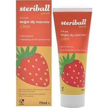 TeknoKapsül Doğal Macunu Florürsüz 75 ml - Çilek Florür Içermez, Hidroksiapatit ile Tam Koruma, Vegan (3 Pa
