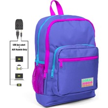 TeknoKapsül Kids USB Şarjlı Kulaklık Çıkışlı Okul Sırt Çantası 23803