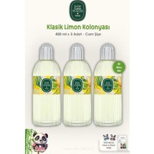 TeknoKapsül Klasik Limon Kolonyası Cam Şişe 3 Adet 400 ml Rosie