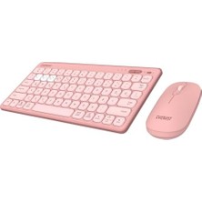TeknoKapsül Lumi KM-BT903 Pembe 3ın1 3 Bt + 2.4 1600DPI Ince Q 4 Cihaz Bağlantılı Scissors Kablosuz Klavy