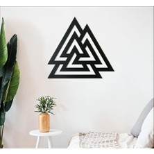 TeknoKapsül Bcdhomedecor,valknut Metal Duvar Dekoru – Iskandinav Mitolojisi Odin Sembolü – Kelt Nordik Ta