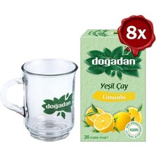 TeknoKapsül Doğadan Yeşil Çay Limonlu 20'li x 8 Doğadan Cam Bardak Hediyeli