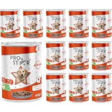 TeknoKapsül Prostar Yetişkin Tavuklu Jöleli Konserve Mama 400 gr x 12 Adet