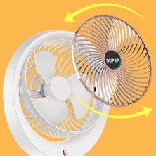 TeknoKapsül Şarjlı Masaüstü Vantilatör, 3 Hız Kademesi, 180° Ayarlanabilir Dönüş, Soğutucu, Sessiz Fan