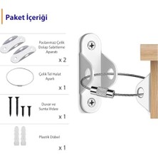 TeknoKapsül Mr.bracket Ağır Yük Çelik Halatlı Eşya Sabitleyici Aparat - Bebek Koruyucu Çocuk Güvenliği Depre