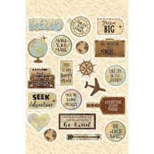 TeknoKapsül Old Ülkeler Bavul Tipi Etiket, Laptop, Ipad, Defter, Kitap, Planlayıcı Seti