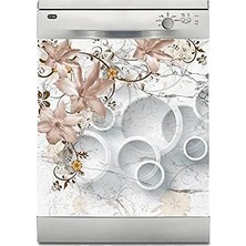TeknoKapsül Bulaşık Makinesi Kaplama Beyaz Eşya Kaplama 3D Mermer Daireler