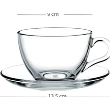 TeknoKapsül Jardin Çay Fincanı Seti - Yeşil Kristal Cam - 2 Parça 240CC Fincan Tabak - El Işçiliği D