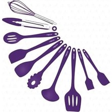 TeknoKapsül Valletta Salvatore 10 Parça Mor Dayanıklı Yanmaz Yapışmaz Silikon Spatula Seti - VLT1156