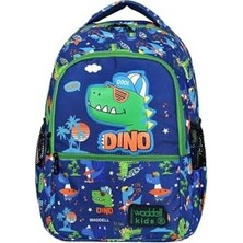 TeknoKapsül Waddell Dino Desenli Embos Ilkokul Çantası, Beslenme Çantalı, Çok Renkli