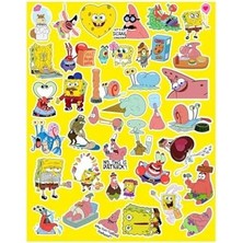 TeknoKapsül Sünger Bob Kare Şort Seri 4 Telefon Laptop Notebook Tablet Defter Matara Stiker Etiket