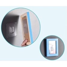 TeknoKapsül Çift Taraflı Yapışkanlı Geçmeli Klips Eşya Sabitleme Askısı Şeffaf Duvar Kancası 5 Set