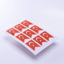 TeknoKapsül Türk Bayrağı Flama Temalı Sticker, A5 2 Adet