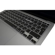 TeknoKapsül Macbook Klavye Koruyucu Ince Silikon Rusça Sti̇cker Baskili Uk-Ters L Enter Tipi Air M1 13INÇ A2337,