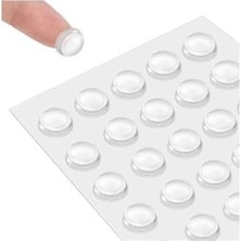 TeknoKapsül 32 Adet Şeffaf Silikon Dolap Kapı Duvar Stoper Tampon Koruyucu,açık Beyaz 180878765435677865