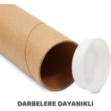 TeknoKapsül 5 Adet Postüp Kapaklı Silindir Kutu Karton Rulo Gönderi Poster Afiş Harita Tüpü Gönderi Kutuları (4