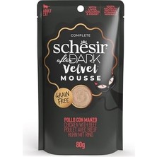TeknoKapsül Schesir After Dark Tavuk ile Sığır Mus Yetişkin Pouch 80G
