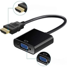 TeknoKapsül Tablet Projeksiyon Notebook Uyumlu HDMI To VGA Kablo Siyah