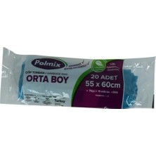 TeknoKapsül Torbası Orta Boy 55X60CM 70GR 11MIKRON 30LT Rulo 20 Adet