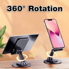 TeknoKapsül HT-A10 Masaüstü Telefon Tablet Tutucu Stand Taşınabilir Portatif Metal Taban 360 Derece Dönebilir