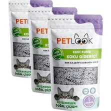 TeknoKapsül Petlook Kumu Koku Aktif Karbon Katkılı Kokusuz 300 gr (Lavanta) (3 Paketi)