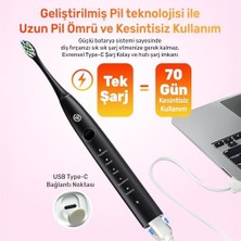 TeknoKapsül Npo Nicefeel X610-Z Dakikada 40000 Titreşim, Şarjlı Sonic Profesyonel Fırçası (Siyah)
