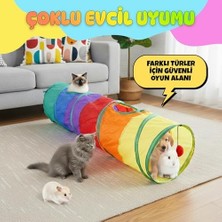 TeknoKapsül Oyun Tüneli - Gökkuşağı Renkli, Katlanabilir, Düz Model - Yırtılmaya Dayanıklı Polyester